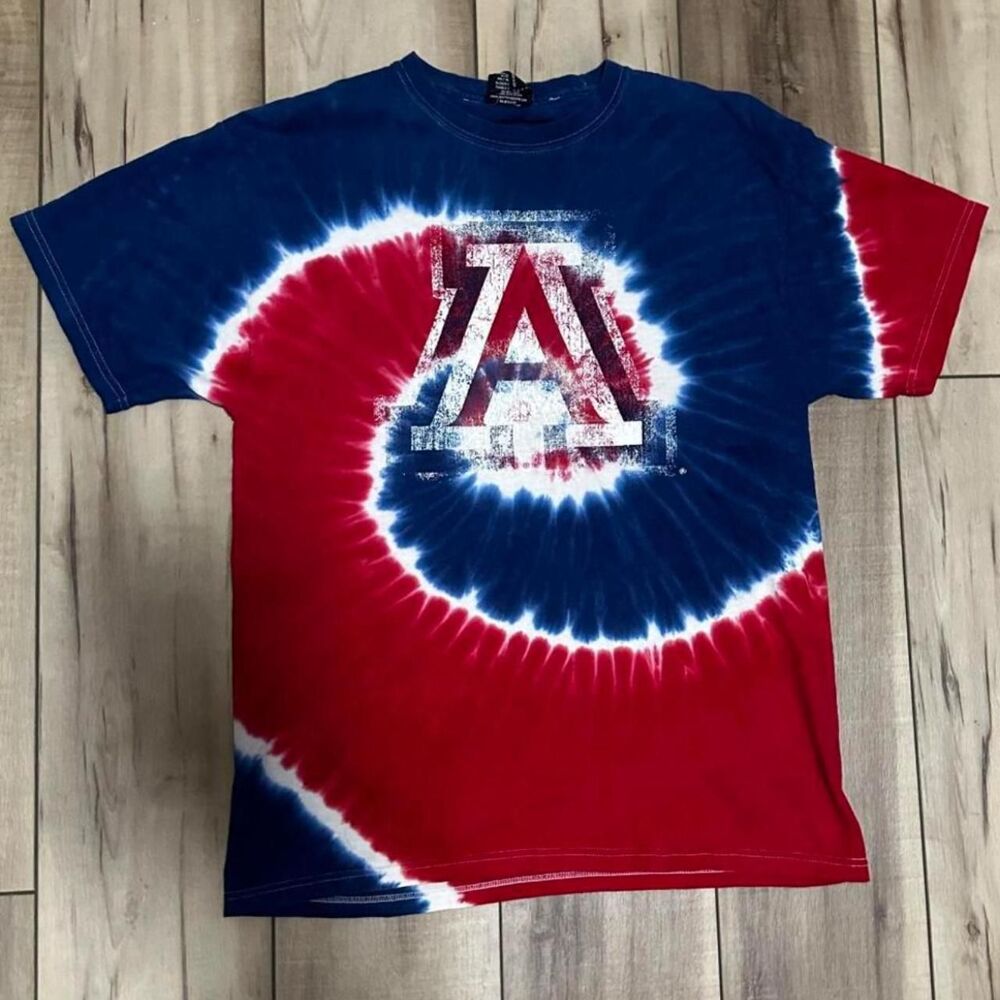 Vintage 90s Sportex Arizona Wildcats Tie Dye Shirt Large USA Made